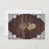 Rustiek Land Hout Burlap Kant Bruiloft RSVP Kaartje (Achterkant)