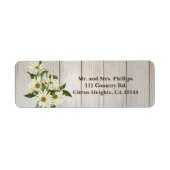 Rustiek Land Hout & Daisy Bloemen Etiket (Voorkant)