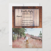 Rustiek land hout elegante foto bruiloft RSV Kaart (Voorkant)