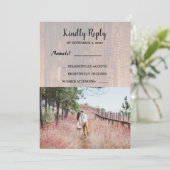 Rustiek land hout elegante foto bruiloft RSV Kaart