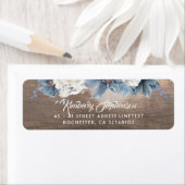 Rustiek Land Hout en Stoffig Blauw Bloemen Etiket (Insitu)