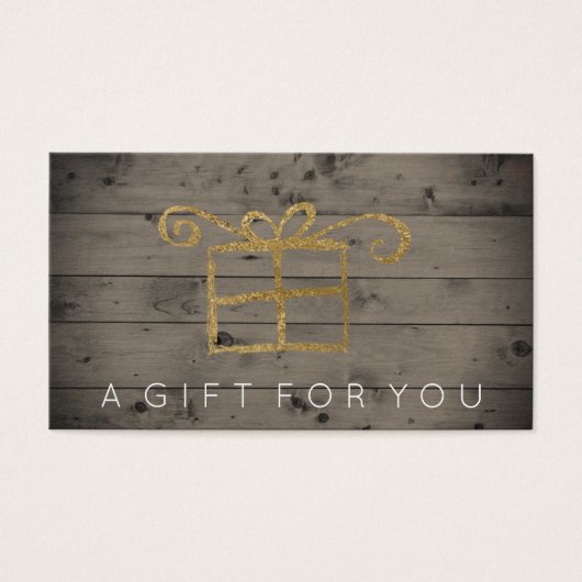Rustiek land hout goud cadeau Kaart certificaat (Voorkant)