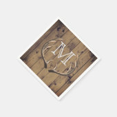 Rustiek Land Hout Herten Antlers Monogram Servetten (Hoek)