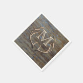 Rustiek Land Hout Herten Antlers Monogram Servetten (Hoek)