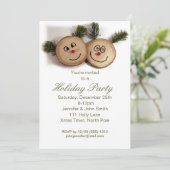 Rustiek Land Hout Kerstvakantie Feest Kaart (Staand voorkant)