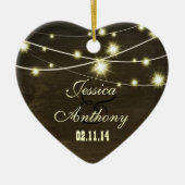 Rustiek land hout met een reeks van lichten keramisch ornament (Voorkant)