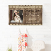 Rustiek Land Hout met Kant Foto Afstuderen Spandoek (Insitu)