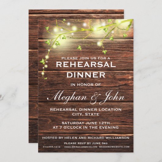 Rustiek land hout metselaar verlichting repetitie  kaart (Voorkant / Achterkant)