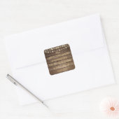 Rustiek Land Hout & String Lights Retouradres Vierkante Sticker (Envelop)