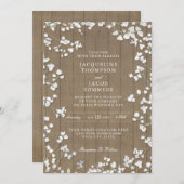 Rustiek Land Houten Baby's Breath Bloem Krans Kaart (Voorkant / Achterkant)