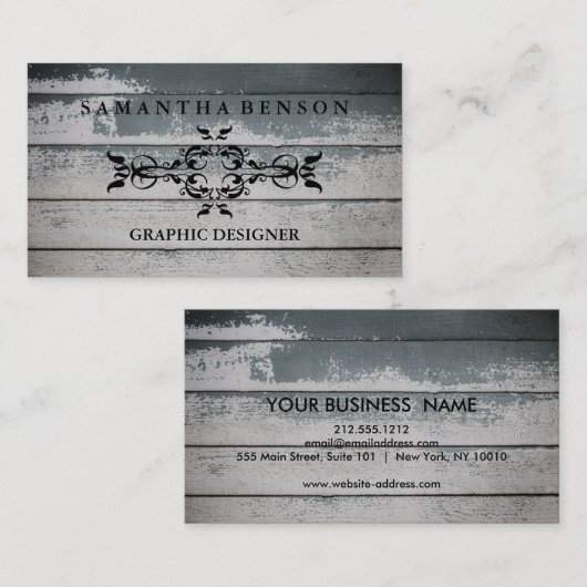 Rustiek Land Houten Textuur Grafisch Visitekaartje (Voorkant / Achterkant)