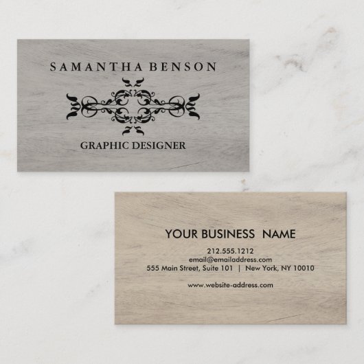 Rustiek Land Houten Textuur Grafisch Visitekaartje (Voorkant / Achterkant)