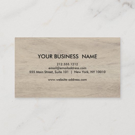 Rustiek Land Houten Textuur Grafisch Visitekaartje (Achterkant)