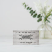 Rustiek Land Houten Textuur Grafisch Visitekaartje (Staand voorkant)