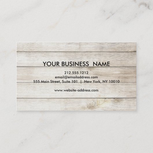 Rustiek Land Houten Textuur Grafisch Visitekaartje (Achterkant)