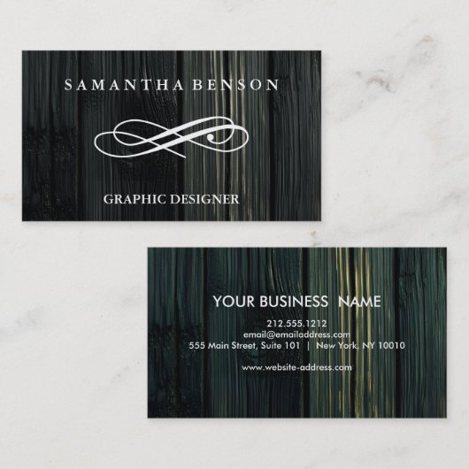 Rustiek Land Houten Textuur Grafisch Visitekaartje (Voorkant / Achterkant)