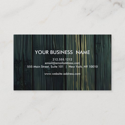 Rustiek Land Houten Textuur Grafisch Visitekaartje (Achterkant)