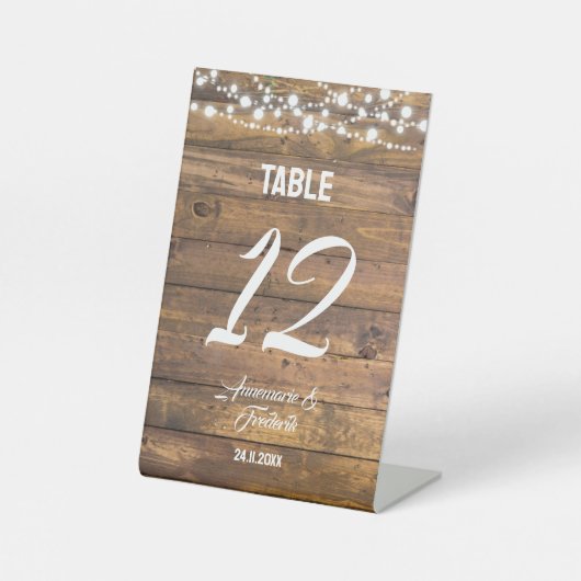 Rustiek Land Houten Twinkle Lights Reclamebord Met Voetstuk (Voorkant)