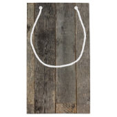 rustiek land houtnerf schuur bruiloft gunst klein cadeauzakje (Achterkant)