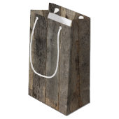 rustiek land houtnerf schuur bruiloft gunst klein cadeauzakje (Achterkant Gekanteld)