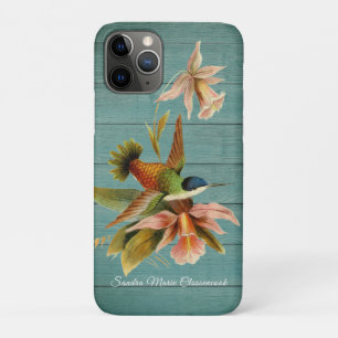 Rustiek Land Hummingbird bloemengroen Hout Case-Mate iPhone Case