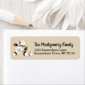 Rustiek Land Katoen Bloemen & Familienaam Etiket (Insitu)