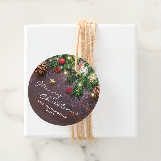 Rustiek Land Kerst Feestdagen Cadeau Bedankjes Labels (In situ)