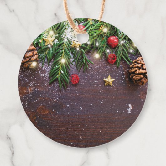 Rustiek Land Kerst Feestdagen Cadeau Bedankjes Labels (Achterkant)