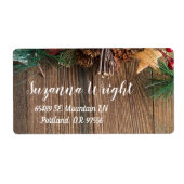 Rustiek Land Kerstlabel Etiket (Voorkant)