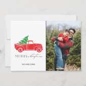 Rustiek Land Kerstmis Foto Plaid Feestdagenkaart (Voorkant)
