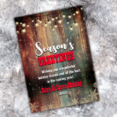 Rustiek Land Kerstmis lichte sneeuwvlokken groet Feestdagenkaart