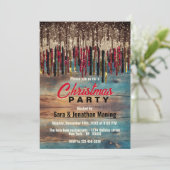 Rustiek Land Kerstmis Vakantie rood zwart glitter Kaart (Staand voorkant)