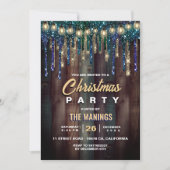 Rustiek Land Kerstvakantie Blauw glitter druppel Kaart (Voorkant)