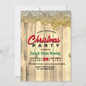 Rustiek Land Kerstvakantie feestje gouden druppels Kaart (Voorkant)