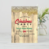 Rustiek Land Kerstvakantie feestje gouden druppels Kaart (Staand voorkant)