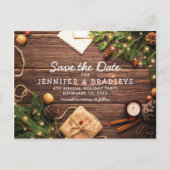 Rustiek Land Kerstvakantie Save the Date Aankondigingskaart (Voorkant)