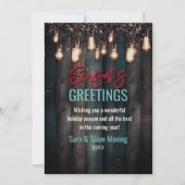 Rustiek Land Kerstverlichting bruin Vakantie Feestdagenkaart (Voorkant)