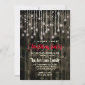 Rustiek Land Kerstverlichting Zwart Feest Kaart (Voorkant)