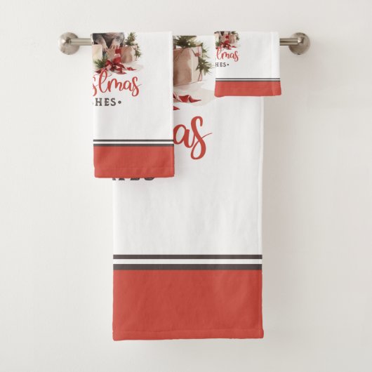 Rustiek Land Kerstwensen Schattige Varken Bad Handdoek (Insitu)