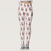 Rustiek Land Kerstwensen Schattige Varken Leggings (Voorkant)