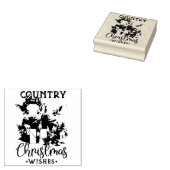 Rustiek Land Kerstwensen Schattige Varken Rubberstempel (Gestempeld)