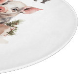 Rustiek Land Kerstwensen Schattige Varken Snijplank (Hoek)