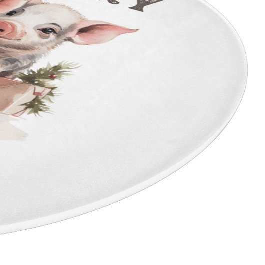 Rustiek Land Kerstwensen Schattige Varken Snijplank (Hoek)