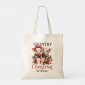 Rustiek Land Kerstwensen Schattige Varken Tote Bag (Achterkant)