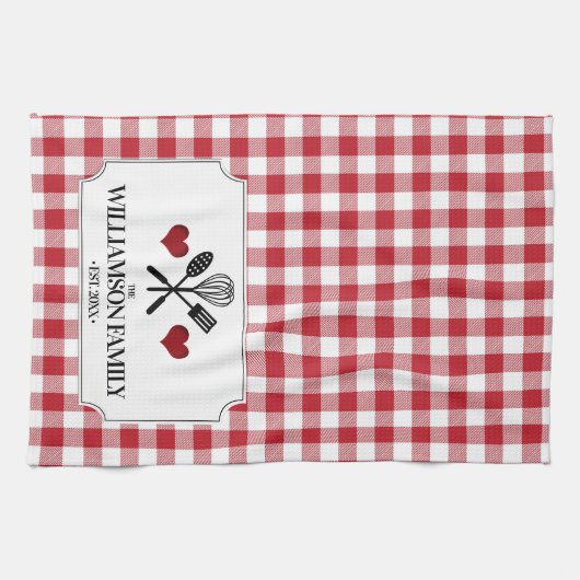 Rustiek Land Keuken Familienaam Theedoek (Horizontaal)