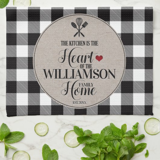 Rustiek Land Keuken Familienaam Theedoek (Gevouwen)