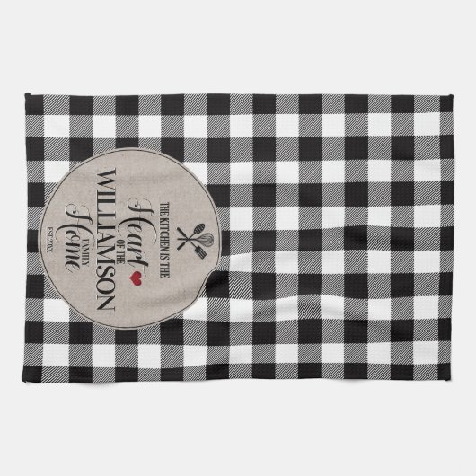 Rustiek Land Keuken Familienaam Theedoek (Horizontaal)