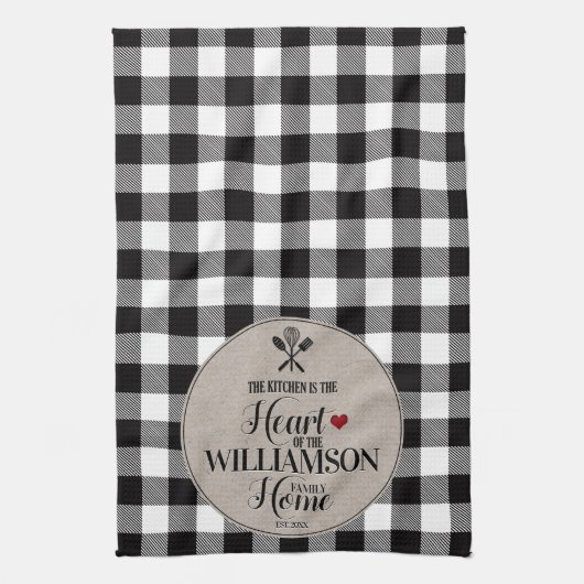 Rustiek Land Keuken Familienaam Theedoek (Verticaal)
