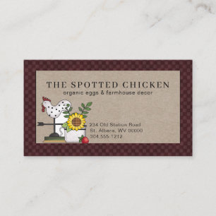Rustiek Land Kip Boerderij Verse Eieren Visitekaartje