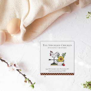 Rustiek Land Kip Haan QR code Vierkante Bus Visitekaartje